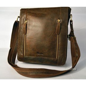 Kožená hnedá taška cez telo (crossbody)