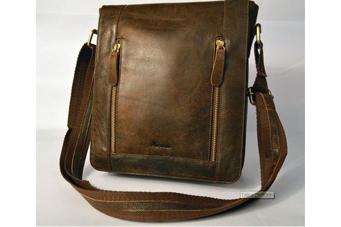 Kožená hnedá taška cez telo (crossbody)